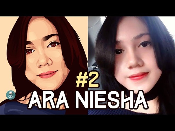 Trace Wajah ARA NIESHA , Vector Vexel Portrait, 2
