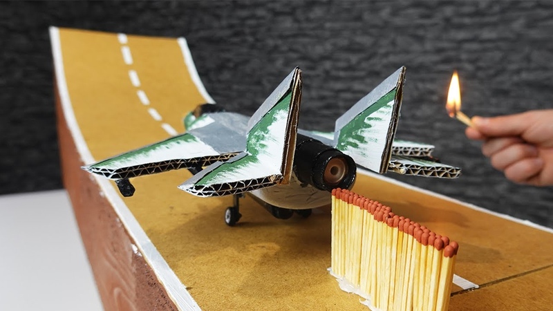 Rocket Powered Jet with Matches Chain