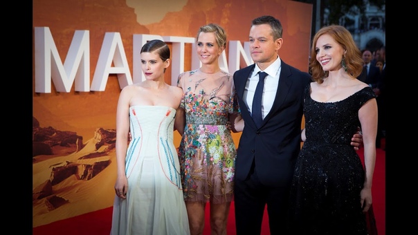 The Martian London Premiere Red Carpet Matt Damon, Jessica Chastain, Kate Mara, Kristen