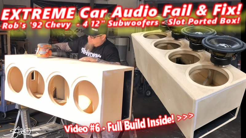 Extreme Car Audio FAIL Fix Bucket o BASS Chevy 4 12 Subwoofers Ported Box Build Video