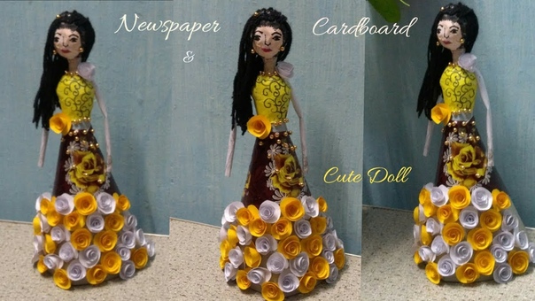 DIY II Cute Doll making with Cardboad