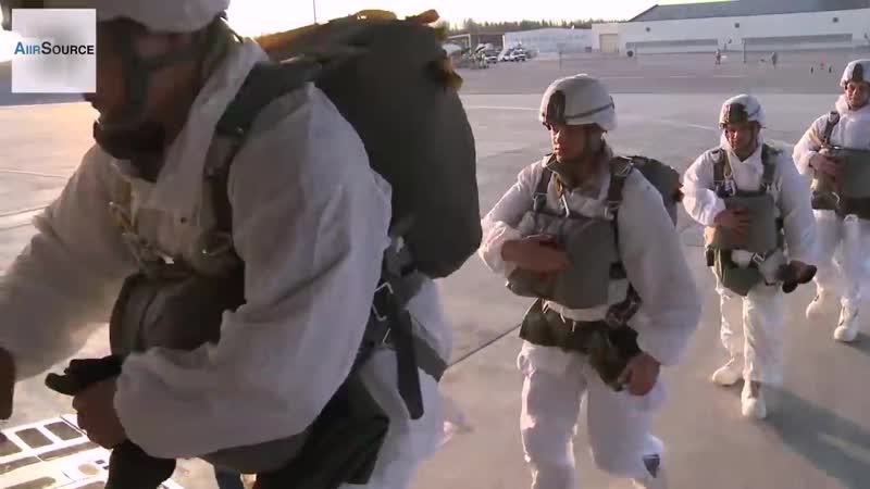Arctic Drop Airborne Soldiers Heavy Cargo Drop
