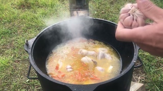 Плов с курицей в казане