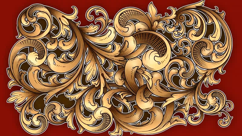 How to draw and colored an Acanthus Scrollwork Vector in Adobe