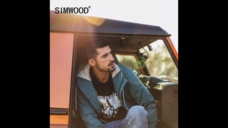 Мужская повседневная однотонная ветровка simwood 2020 с капюшоном, однотонная ветровка размера плюс, sj170225