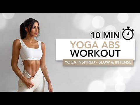 10 MIN YOGA ABS WORKOUT, Yoga Inspired Workout For Visible Abs Tiny Waist, Eylem