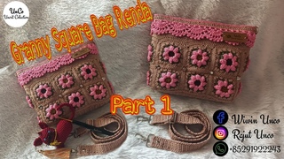 Tas rajut granny square renda (part 1) ll granny square bag ll tas rajut simple renda