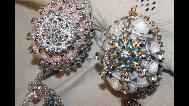 Jeweled Passementerie Style Egg Ornaments Simple