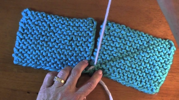 Invisible Mattress Stitch on Garter Stitch