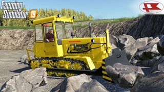 Farming Simulator 19 - DT 75ML Bulldozer Pushing Large Stones In A Stone Quarry
