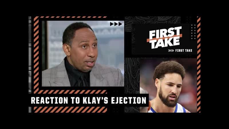 Stephen A. reacts to Klay Thompson being ejected for the FIRST TIME in his career, First